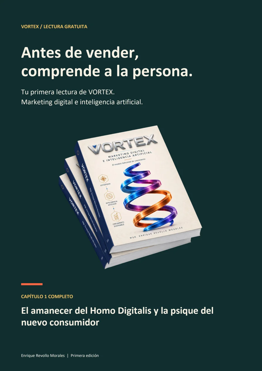 Portada del primer capítulo gratuito de VORTEX: Antes de vender, comprende a la persona.