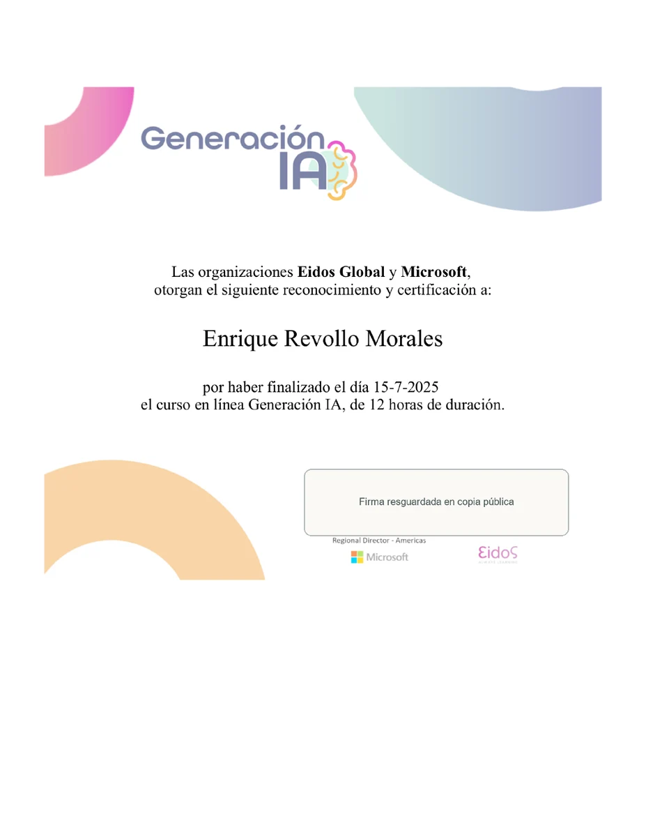 Certificado de Generación IA, Eidos Global / Microsoft